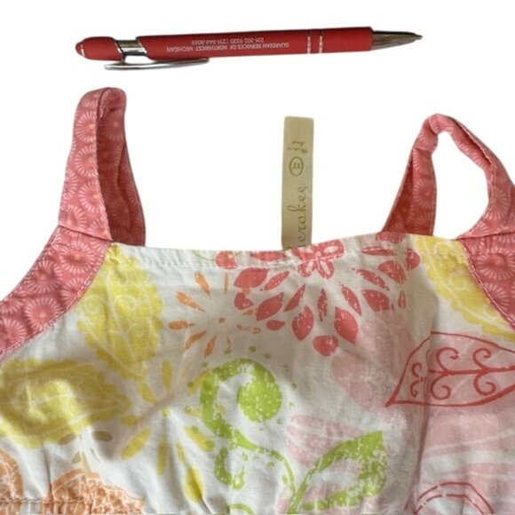 Girls Cherokee Multicolor Floral Print Dress 3T Cotton Sleeveless Sundress - Picture 7 of 10